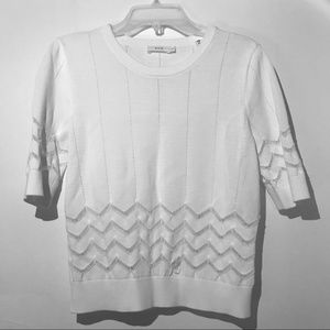 A.LC. White Chevron Blouse